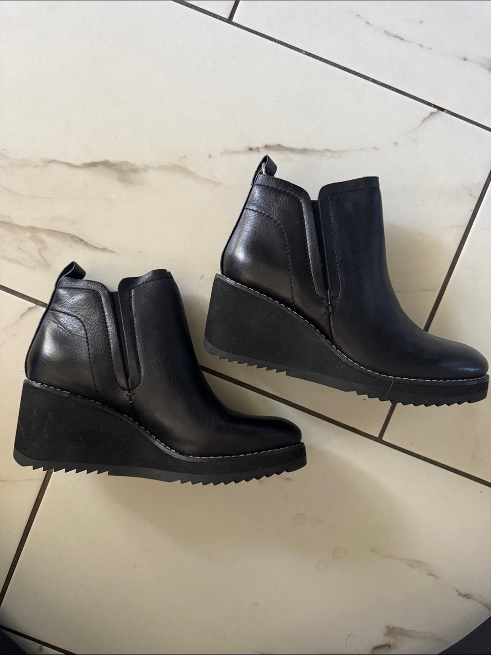 Black Wedge Ankle Boots - Sleek Everyday Style
